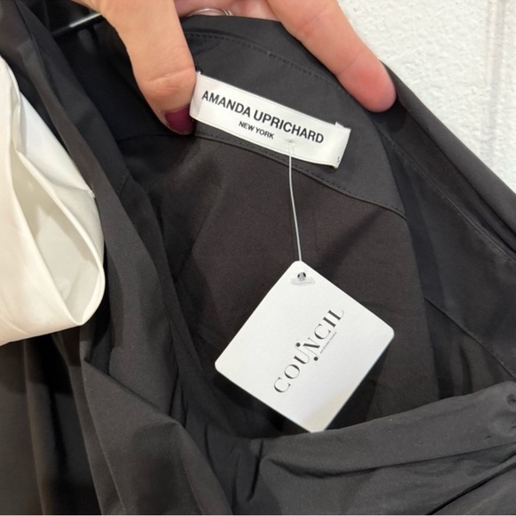 NWT Amanda Uprichard Genovia Mini Dress Black White Women’s Size Small - Picture 5 of 7